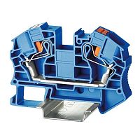 VPR-16-BU Клемма проходная зажим push-in 2 точки подключения 16кв.мм син. DKC 