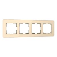 4690389180811 Рамка из стекла на 4 поста Elite айвори W0042443