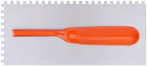 Гладилка стальная с пластиковой ручкой, 280х130 мм зубчатая, зуб  6х6 мм в г. Санкт-Петербург  фото 2