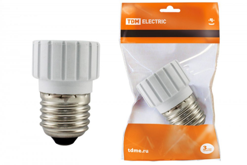 SQ0335-1006 Переходник E27-GU10, белый, TDM