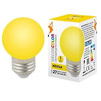Лампа светодиодная Volpe E27 1W желтая LED-G45-1W/YELLOW/E27/FR/С UL-00005649 в г. Санкт-Петербург 