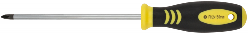 Отвертка "Хард", CrV сталь, прорезиненная черно-желтая ручка 6х150 мм РН2 в г. Санкт-Петербург 