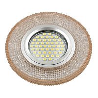 UL-00003881 Светильник DLS-L142 GU5.3 GLASSY/LIGHT TEA GU5.3 встраив. доп. светодиод. подсветка 3Вт без лампы стекло Fametto 