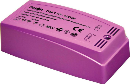 Трансформатор электронный понижающий, 230V/12V 105W пластик розовый, TRA110 21482 в г. Санкт-Петербург 