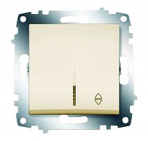 619-010300-210 Переключатель 1-кл. СП Cosmo 10А IP20 (сх. 6) с подсветкой механизм крем. ABB 