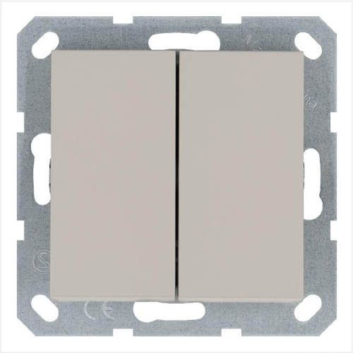 G3014T Переключатель перекрестный 2-кл. 10А IP20 механизм тауп Jasmart 