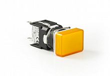 D080DXS Арматура сигнальная 16мм прямоугольная 12-24 AC/DC желт. EMAS 