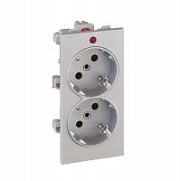 S1-8 Розетка 2-м СП Simon Connect 16А IP20 250В 2х2P+E с заземл. с индикацией S-модуль механизм алюм. Simon 