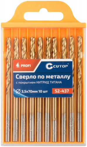 Сверло по металлу Cutop Profi с титановым покрытием, 3.5х70 мм (10 шт) в г. Санкт-Петербург  фото 3