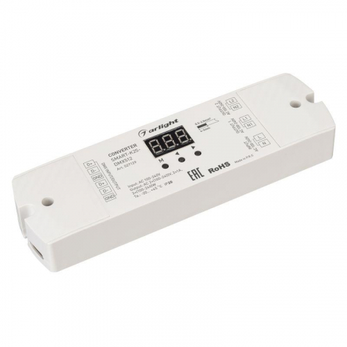 027129 Конвертер SMART-K25-DMX512 (230В 2х1А TRIAC) пластик Arlight 
