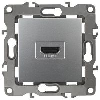 Б0027483 Розетка 12-3114-03 HDMI алюм. ЭРА 