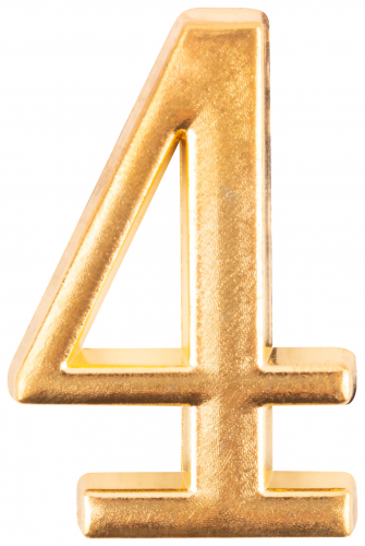Цифра для обозначения номера квартиры, металлическая Золото "4" в г. Санкт-Петербург 