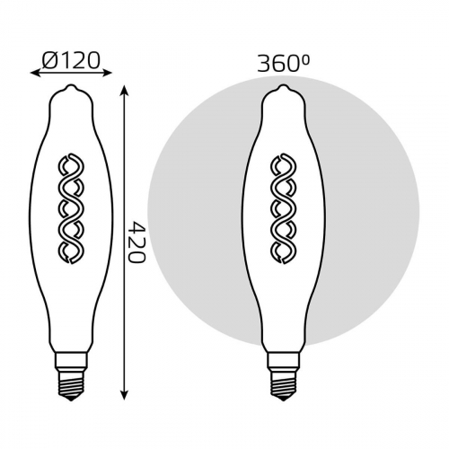 Лампа светодиодная филаментная Gauss E27 8W 2400K золотая 156802008 в г. Санкт-Петербург  фото 2