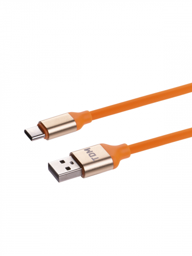 Дата-кабель, ДК 14, USB - USB Type-C, 1 м, силиконовая оплетка, оранжевый, TDM в г. Санкт-Петербург  фото 3