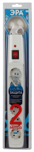 Сетевой фильтр ЭРА 6гн 2м с/з SFX-6es-2m-W Б0044023 в г. Санкт-Петербург  фото 3