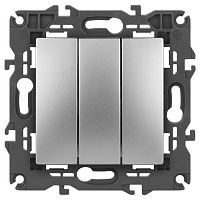 Б0034252 Выключатель 3-кл. СП Elegance 14-1107-03 10А IP20 250В 10AX механизм алюм. Эра 