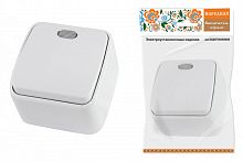 SQ1824-0005 Выключатель 1-кл. открытой установки с подсветкой IP20 10А, белый "Дача" Народная