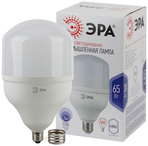 Лампа светодиодная высокомощная STD LED POWER T160-65W-6500-E27/E40 65Вт T160 колокол 6500К холод. бел. E27/E40 (переходник в компл.) 5200лм Эра Б0027924 в г. Санкт-Петербург 