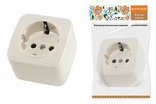 SQ1824-0021 Розетка 2П+З открытой установки IP20 16А, сл. кость "Дача" Народная