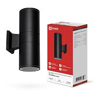 4690612059167 Светильник НБУ ЦИЛИНДР-2хA60-BL IP54 уличный настен. двусторон. алюм. черн. IN HOME 