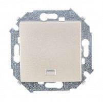 1591104-034 Выключатель 1-кл. СП Simon 15 10А IP20 с подсветкой винтов. зажим механизм шампань Simon 