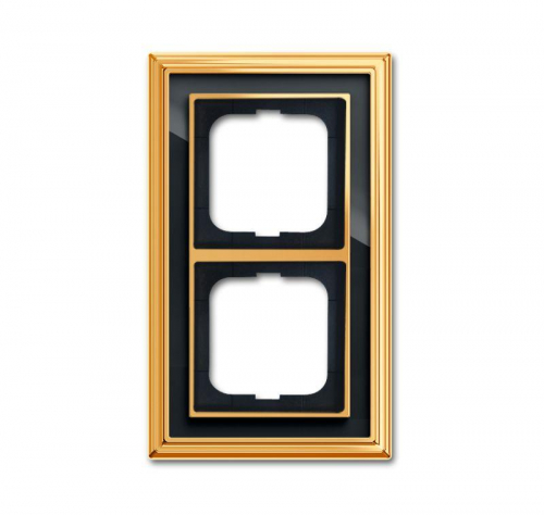 Рамка 2-м Династия Латунь полированная стекло черн. ABB 2CKA001754A4566 в г. Санкт-Петербург 