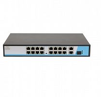 GL-SW-F005-16P Коммутатор неуправляемый 16PoE(802.3af) порта 10/100Мбит/с до 250м cat6 2х1000Mбит/с+1хSFP 300Вт NIKOMAX 