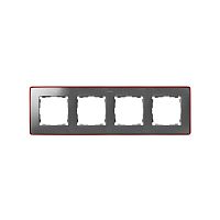 8201640-255 Рамка 4-м Simon82 Detail холодный алюм.; основание красн. Simon 