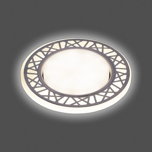 Светильник встраиваемый с белой LED подсветкой Feron CD9912 потолочный GX53 без лампы, белый 32939 в г. Санкт-Петербург  фото 2