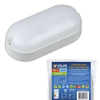 UL-00005134 Светильник светодиодный ULW-Q225 12W/4000K IP65 White Овал 12Вт 4000К IP65 165х80мм промышленный накладной влагозащ. опал. рассеив. бел. Volpe 