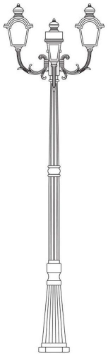 Светильник садово-парковый Feron PL4019 столб четырехгранный 3*60W E27 230V, черное золото 11402 в г. Санкт-Петербург  фото 3