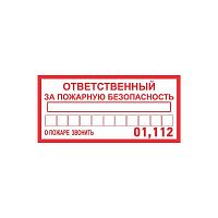 Наклейка информационный знак "Ответственный за пожарную безопасность" 100х200мм Rexant 56-0012 в г. Санкт-Петербург 