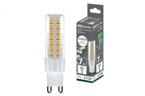 SQ0340-0227 Лампа светодиодная G9-7 Вт-230 В-6500 К, SMD, 17.5х65.5 мм TDM